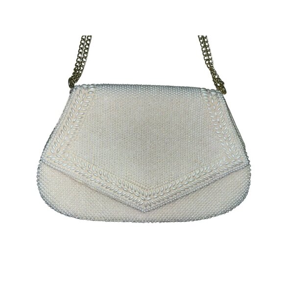 Beaded Purse Used Cream Formal Special Occasion - Picture 2 of 16
